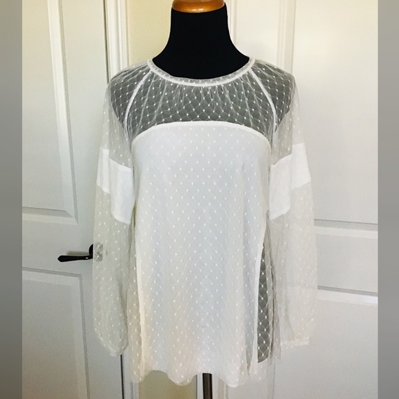 Mesh Panel Blouse - Picture 9 of 13